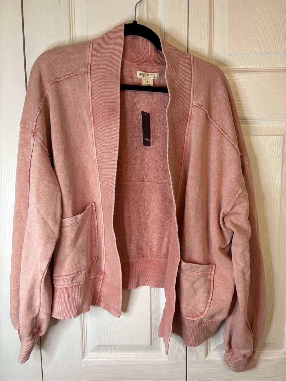Torrid Festi NWT Pink Open-Front Cardigan 2 2X Dusty Rose